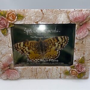 Special Moments Floral Resin Frame with Pink and Cream Accents
